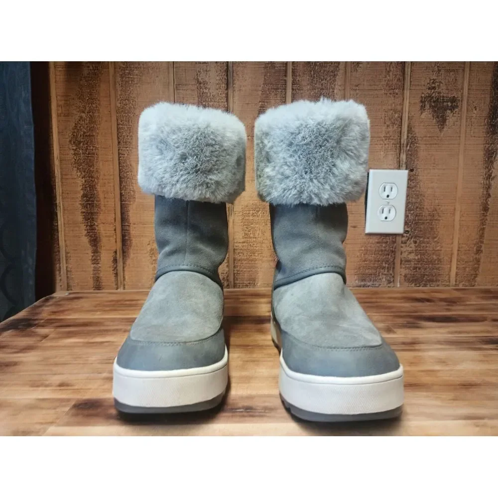 Koolaburra by UGG Womens Faux Fur Zip Suede Waterproof‎ Boots Sz W 6